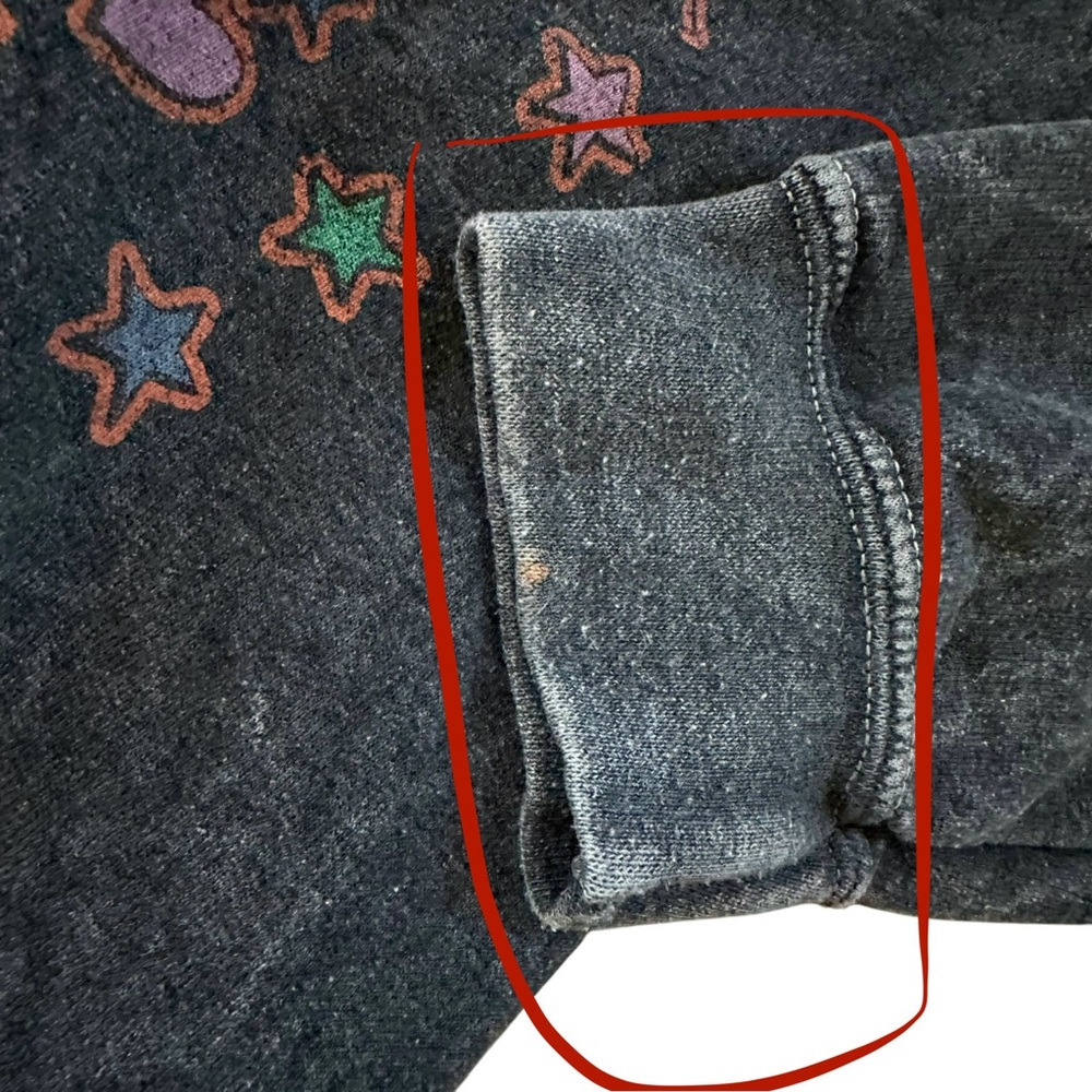 Junk Food Gray Acid Wash Stars Constellations Zodiac Moon Crewneck Sweatshirt XS - Picture 11 of 11